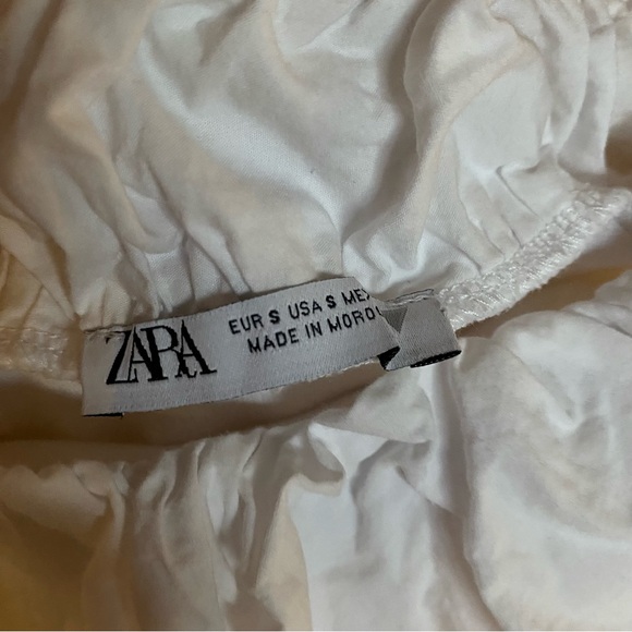 Zara Ruffle Off Shoulder White Crop Top size small - Picture 5 of 5
